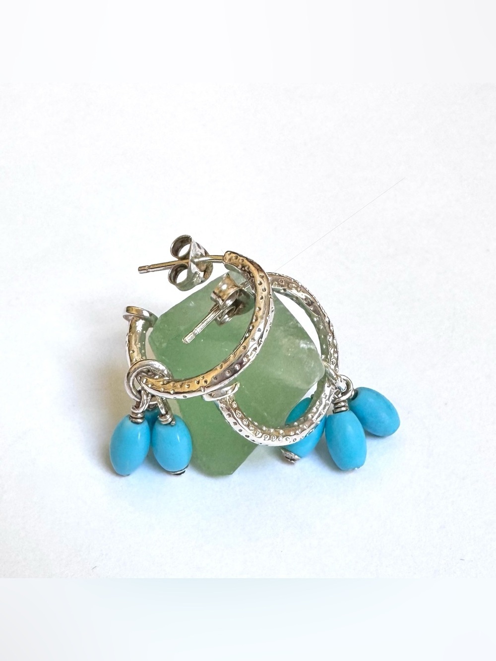 NEW SILPADA Hoop Earrings 4 Sets 925 Changeable Gemstone Beads P1180 NEW W/O TAG